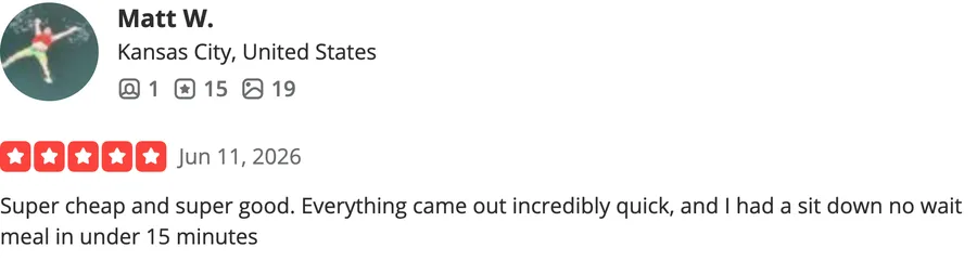 Yelp review of Manpuku