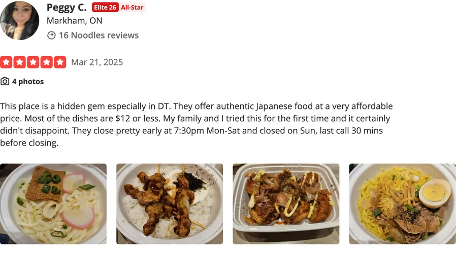 Yelp review of Manpuku